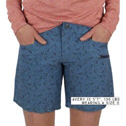 Eden Clip Print Short Women's in Faded Denim